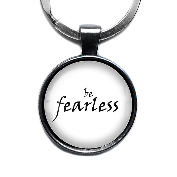 Be Fearless Antique Silver Keychain