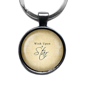 Wish Upon A Star Antique Silver Keychain