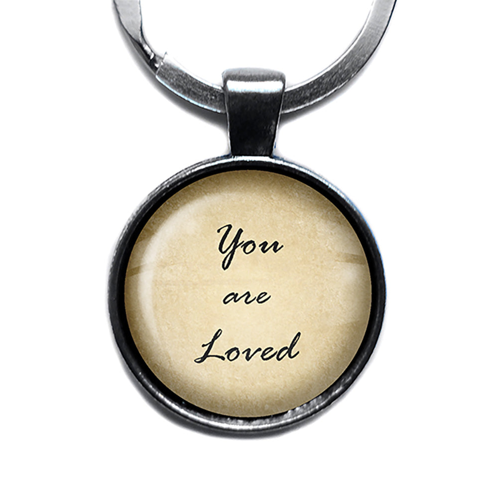 You are loved Antique Silver Keychain
