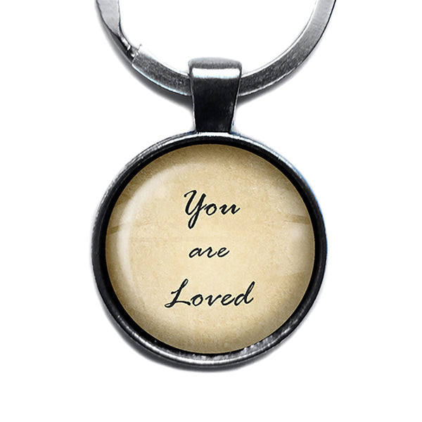 You are loved Antique Silver Keychain