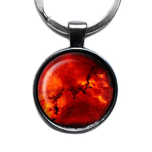 NASA Photograph Rosetta Nebula Antique Silver Keychain