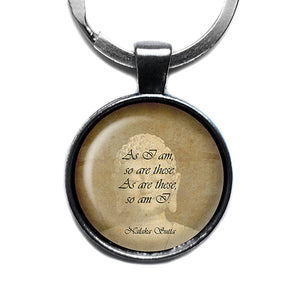 The Buddha Nalaka Sutta As I Am So are These Antique Silver Keychain
