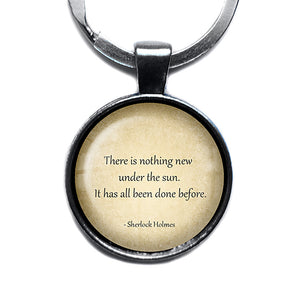 Sherlock Holmes Nothing New under the Sun Antique Silver Keychain