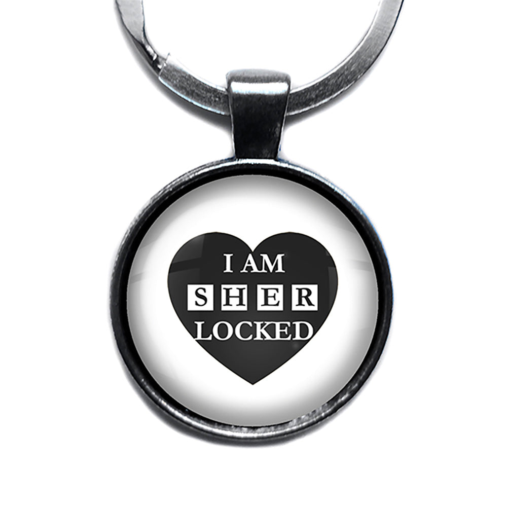 Sherlock Holmes I am Sherlocked Antique Silver Keychain
