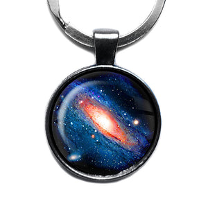 NASA Photograph Whole Galaxy Antique Silver Keychain