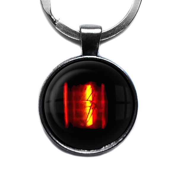 Dieselpunk Steampunk Cyberpunk Nixie Tube Print Number 1 One Antique Silver Keychain
