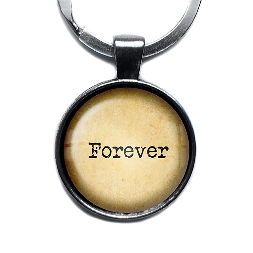 Forever Antique Silver Keychain