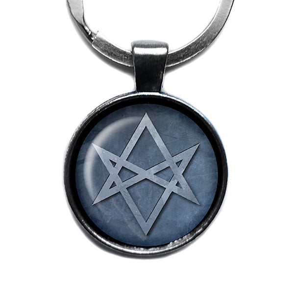Halloween Witchcraft Hexagram Antique Silver Keychain