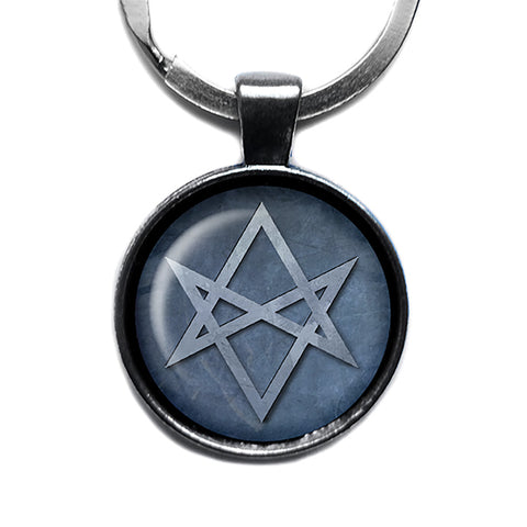 Halloween Witchcraft Hexagram Antique Silver Keychain