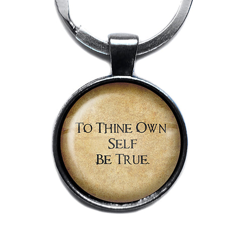 William Shakespeare To Thine Own Self be True Antique Silver Keychain