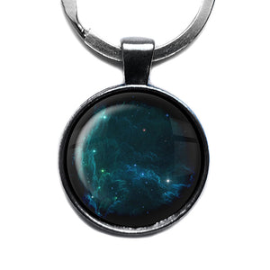 NASA Photograph Stars Starlight Antique Silver Keychain