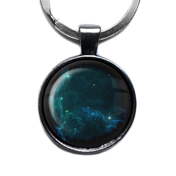 NASA Photograph Stars Starlight Antique Silver Keychain