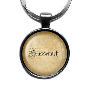 Sassenach Book TV Spelling Antique Silver Keychain