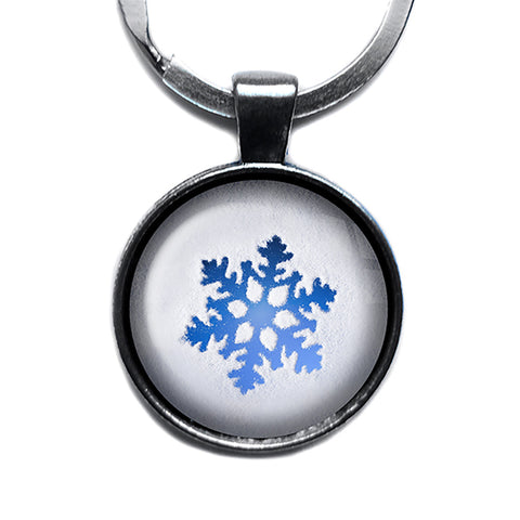 Frozen Snowflake Snow Antique Silver Keychain