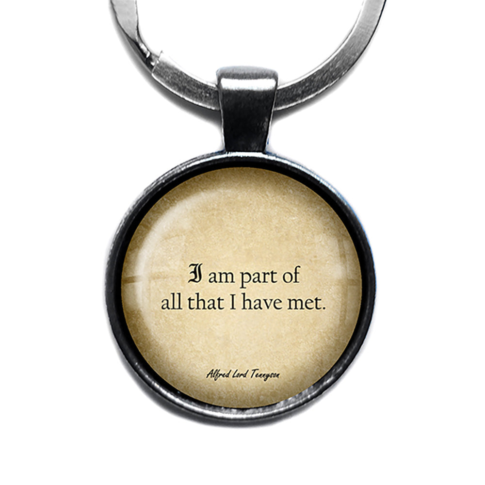 Alfred Lord Tennyson I am Part of all That I Have Met Antique Silver Keychain