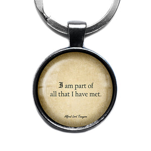 Alfred Lord Tennyson I am Part of all That I Have Met Antique Silver Keychain