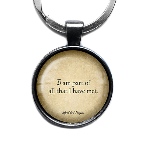 Alfred Lord Tennyson I am Part of all That I Have Met Antique Silver Keychain