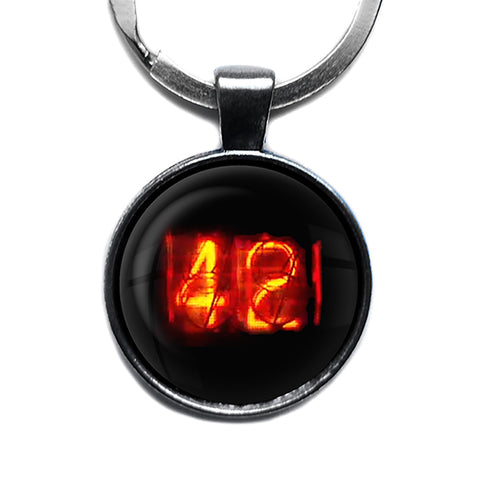 Dieselpunk Steampunk Cyberpunk Nixie Tube Print Number 42 Forty Two Meaning of Life Antique Silver Keychain