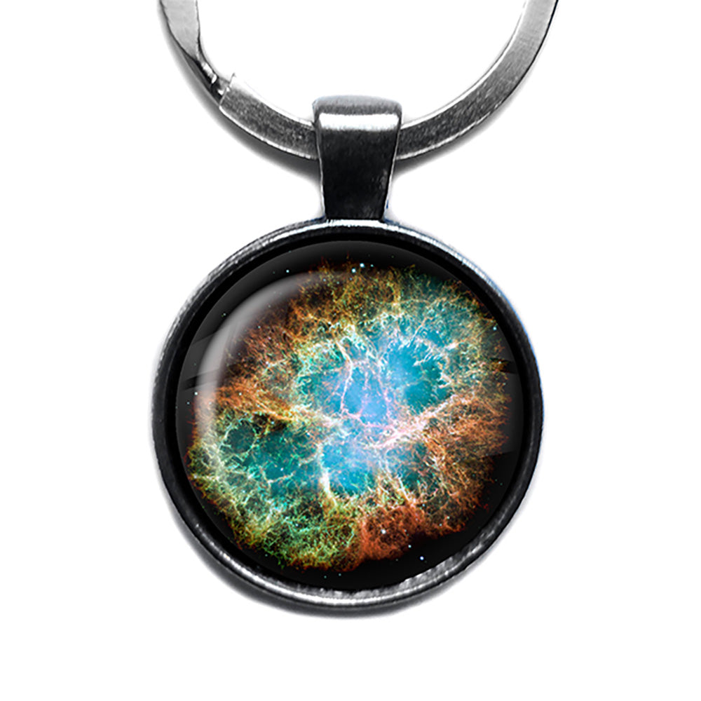 NASA Photograph Galaxy Magic Antique Silver Keychain