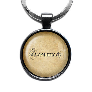 Saxon Sasunnach Old Gaelic Spelling Antique Silver Keychain