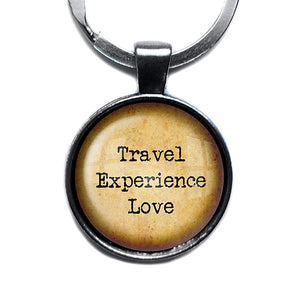 Travel Experience Love Antique Silver Keychain