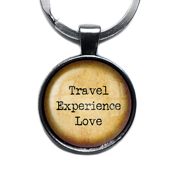 Travel Experience Love Antique Silver Keychain