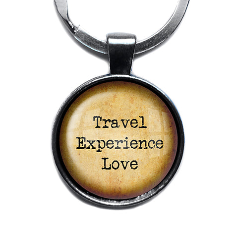 Travel Experience Love Antique Silver Keychain