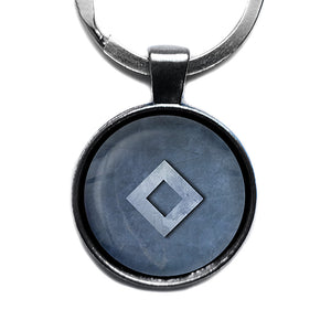 Viking Runes Elder Futhark NG Inguz Fertility Antique Silver Keychain