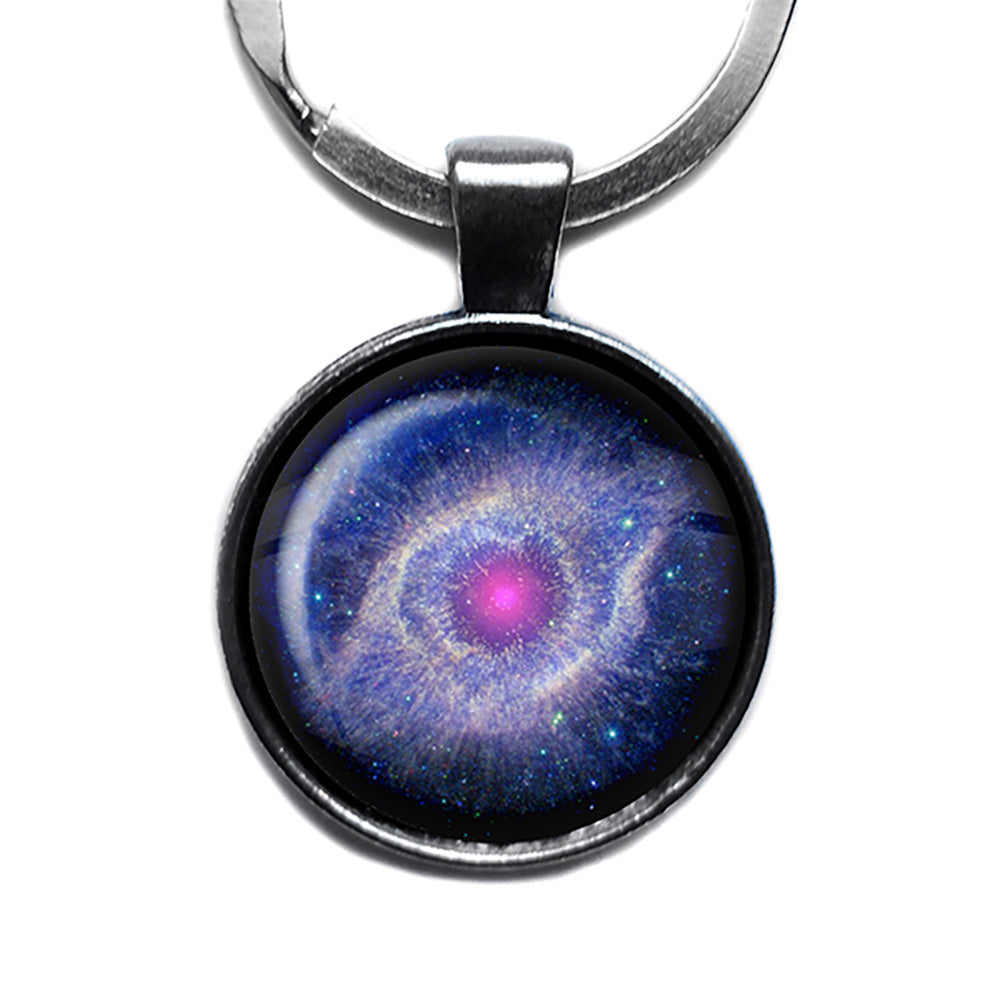 NASA Photograph Helix Nebula Antique Silver Keychain