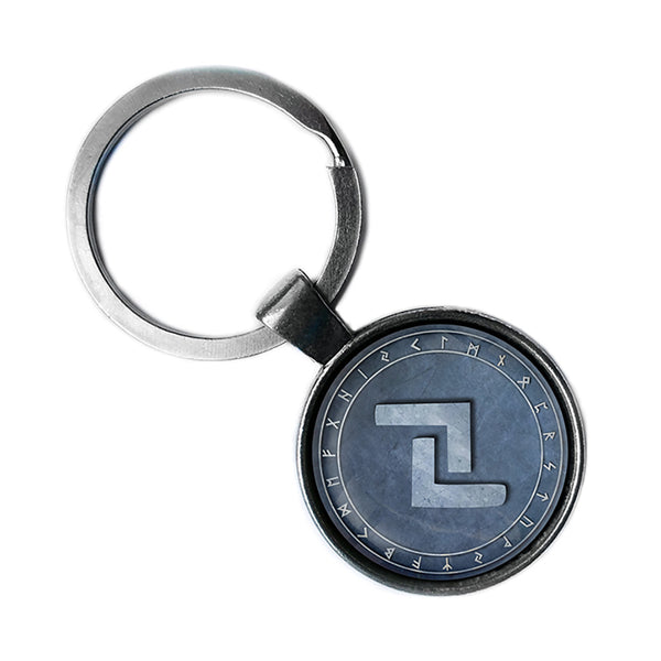 Viking Runes Elder Futhark Rune Circle J Jera Earth Antique Silver Keychain