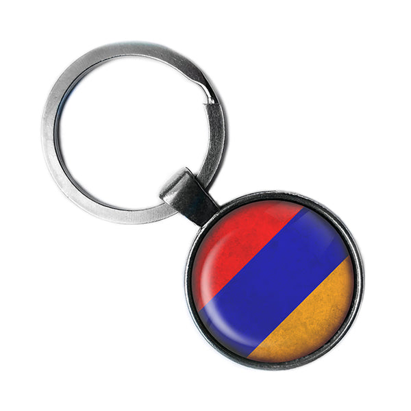 Armenia Armenian Flag Antique Silver Keychain