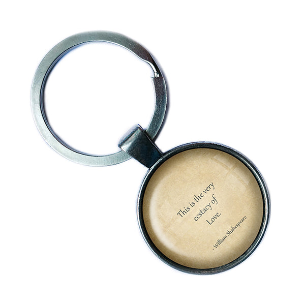 William Shakespeare This is the Very Ecstacy of Love Antique Silver Keychain