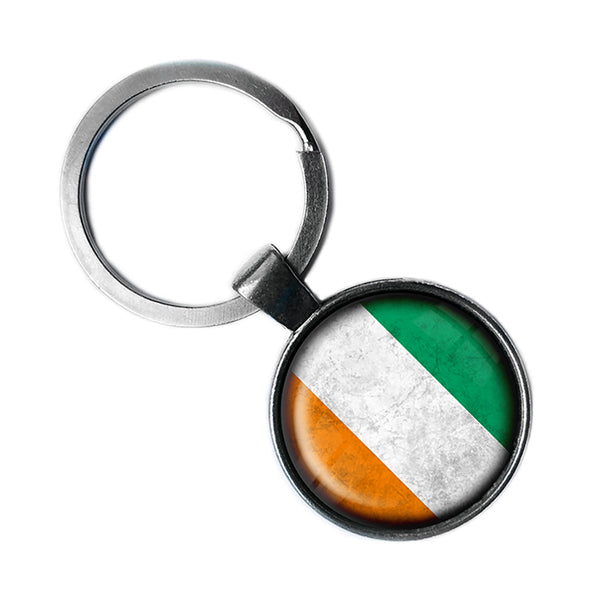 Ivory Coast Côte d'Ivoire Flag Antique Silver Keychain