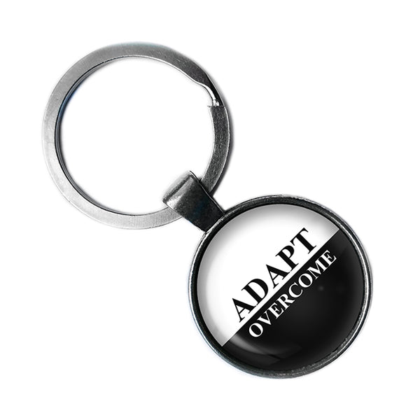 Adapt Overcome Antique Silver Keychain