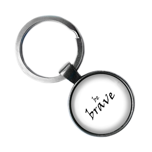 Be Brave Antique Silver Keychain