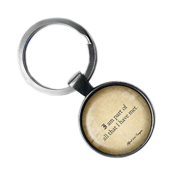 Alfred Lord Tennyson I am Part of all That I Have Met Antique Silver Keychain