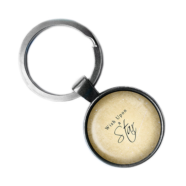 Wish Upon A Star Antique Silver Keychain