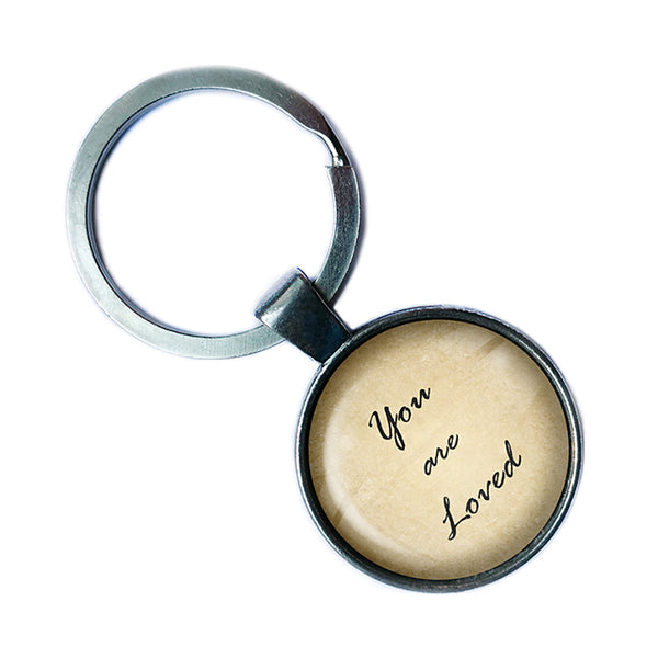 You are loved Antique Silver Keychain