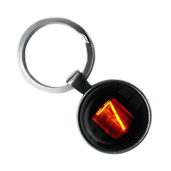 Dieselpunk Steampunk Cyberpunk Nixie Tube Print Number 7 Seven Antique Silver Keychain