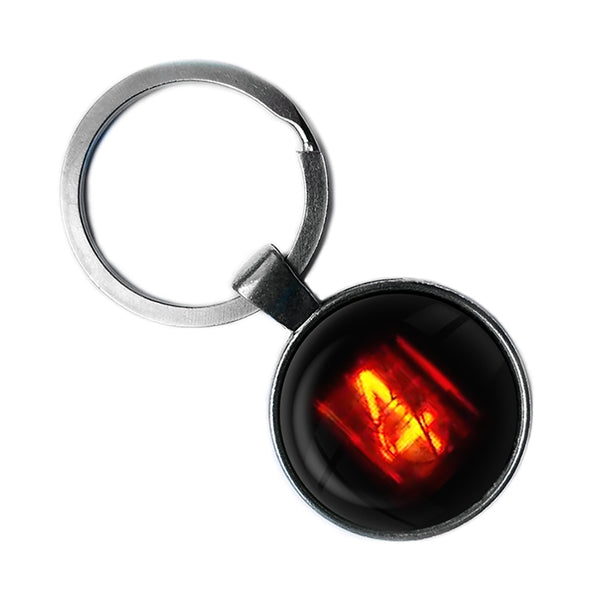 Dieselpunk Steampunk Cyberpunk Nixie Tube Print Number 4 Four Antique Silver Keychain