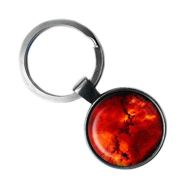 NASA Photograph Rosetta Nebula Antique Silver Keychain