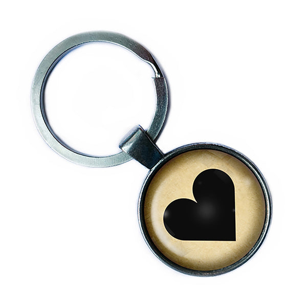 Black Love Heart Mothers Valentines Antique Silver Keychain