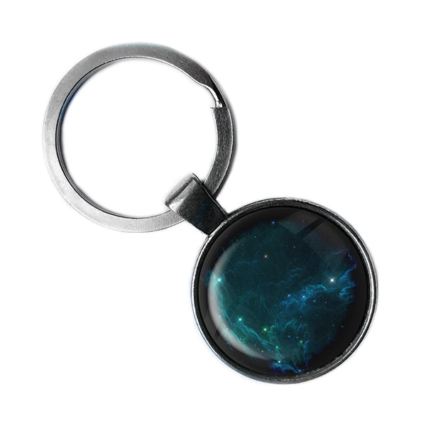NASA Photograph Stars Starlight Antique Silver Keychain