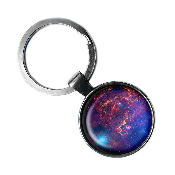 NASA Photograph Galaxy Antique Silver Keychain