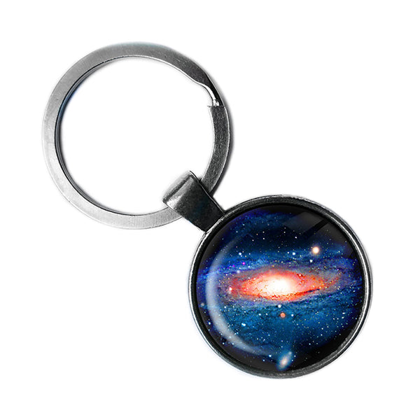 NASA Photograph Whole Galaxy Antique Silver Keychain