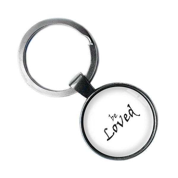 Be Loved Antique Silver Keychain