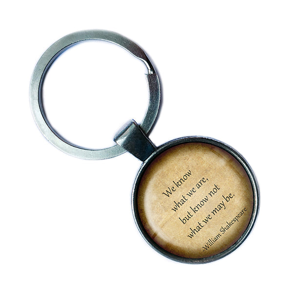 William Shakespeare What we May be Antique Silver Keychain