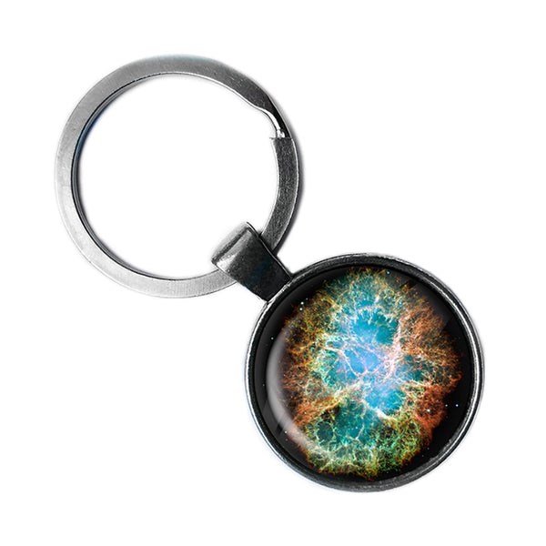 NASA Photograph Galaxy Magic Antique Silver Keychain