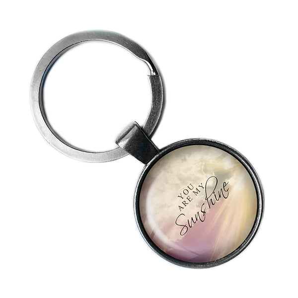 You Are My Sunshine Antique Silver Keychain