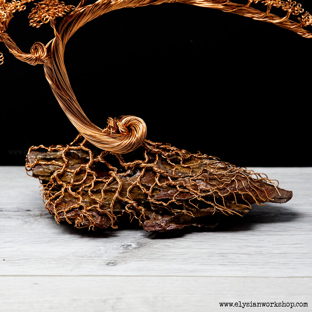 Extra Large Copper Wire Cascade Tree Sculpture on Ohko Dragon
